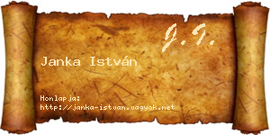 Janka István névjegykártya